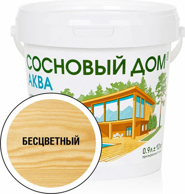 Антисептик для древесины Сосновый дом Аква (900мл, бесцветный) -