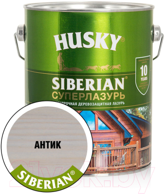 Лазурь для древесины Husky Siberian Суперлазурь (2.7л, антик)