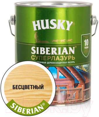 Лазурь для древесины Husky Siberian Суперлазурь (2.7л, бесцветный)
