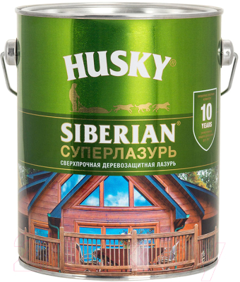 Лазурь для древесины Husky Siberian Суперлазурь (2.7л, палисандр)