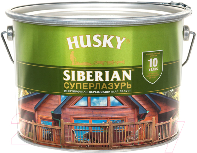 Лазурь для древесины Husky Siberian Суперлазурь (9л, антик)