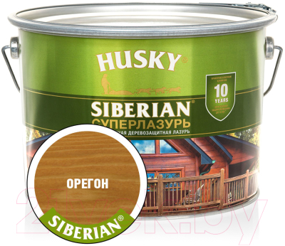 Лазурь для древесины Husky Siberian Суперлазурь (9л, орегон)