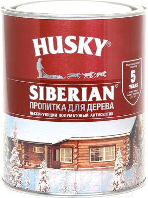 Пропитка для дерева Husky Siberian Полуматовая (900мл, белый)