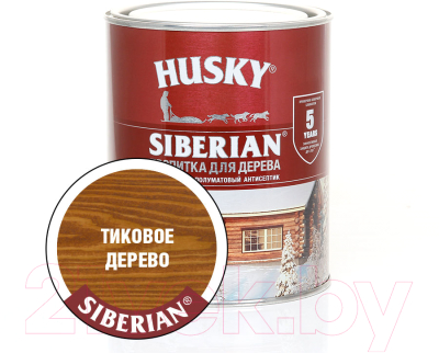 Пропитка для дерева Husky Siberian Полуматовая (900мл, тиковое дерево)