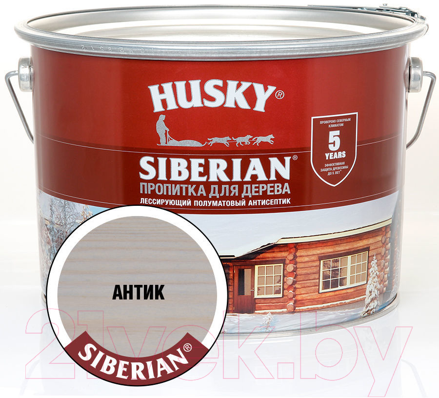 Пропитка для дерева Husky Siberian Полуматовая (9л, антик) — фото 2