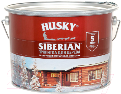 Пропитка для дерева Husky Siberian Полуматовая (9л, бесцветный)