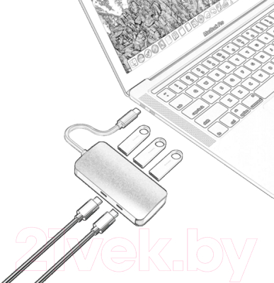 USB-хаб Perfeo USB Type-C 5в1 / PF-Type-C-19  