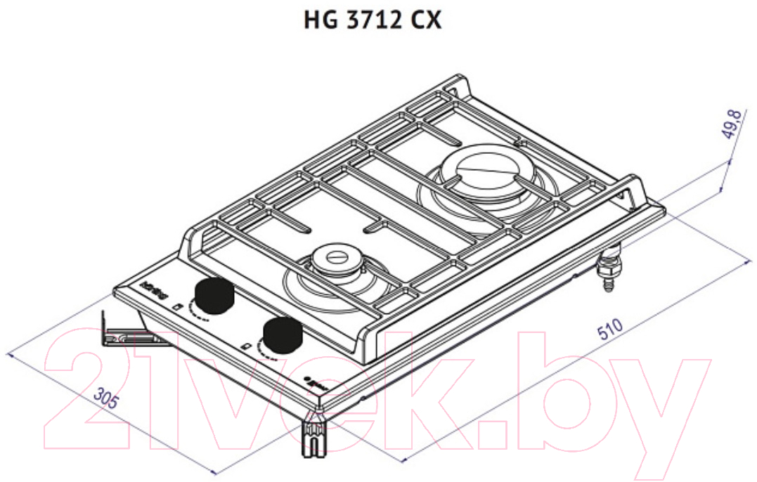 Газовая варочная панель Korting HG 3712 CX