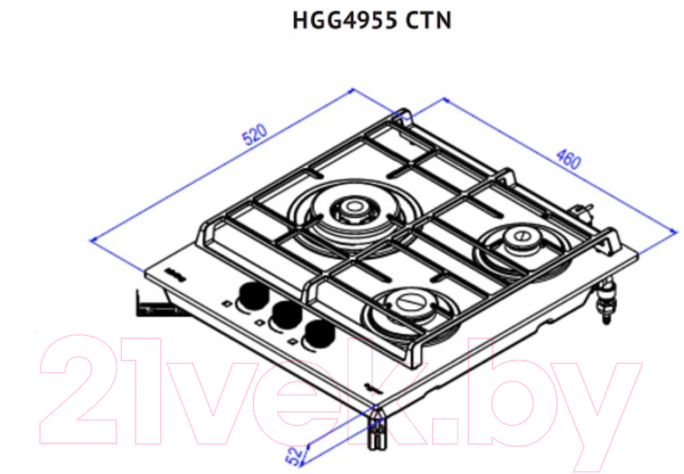 Газовая варочная панель Korting HGG 4955 CTN