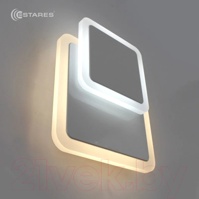 Бра Estares Geometria Square 12W 2S-184x53-WHITE/WHITE-220-IP20_2021