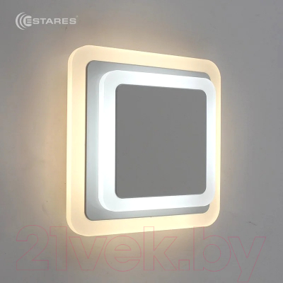 Бра Estares Geometria Square 12W 2S-184x53-WHITE/WHITE-220-IP20_2021