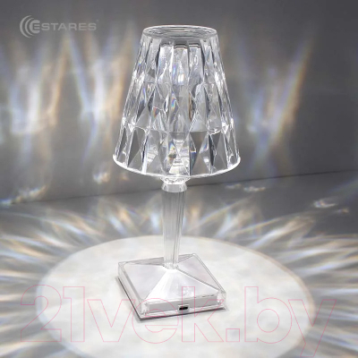 Прикроватная лампа Estares Crystal 3W R-ON/OFF-115x255-CLEAR/WHITE-DC5V/1A-IP20