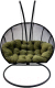 Кресло подвесное Craftmebelby Кокон Двойной Лайт с подушкой (зеленый/черный) - 