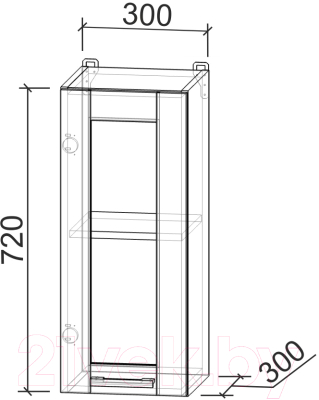 Купить Шкаф навесной для кухни Интерлиния Компо ВШ30ст-720-1дв  