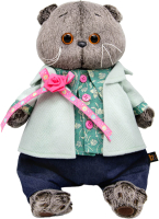 Мягкая игрушка Budi Basa Басик в твидовом пиджаке с розой / Ks22-248 - 