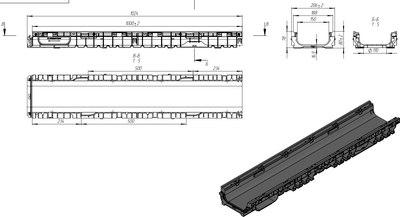 Лоток водоотводный Стандартпарк PolyMax Basic 8210-М / ЛВ-15.21.08-ПП