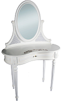 Туалетный столик с зеркалом ГрандМодерн С деколью (белый с патиной) - 