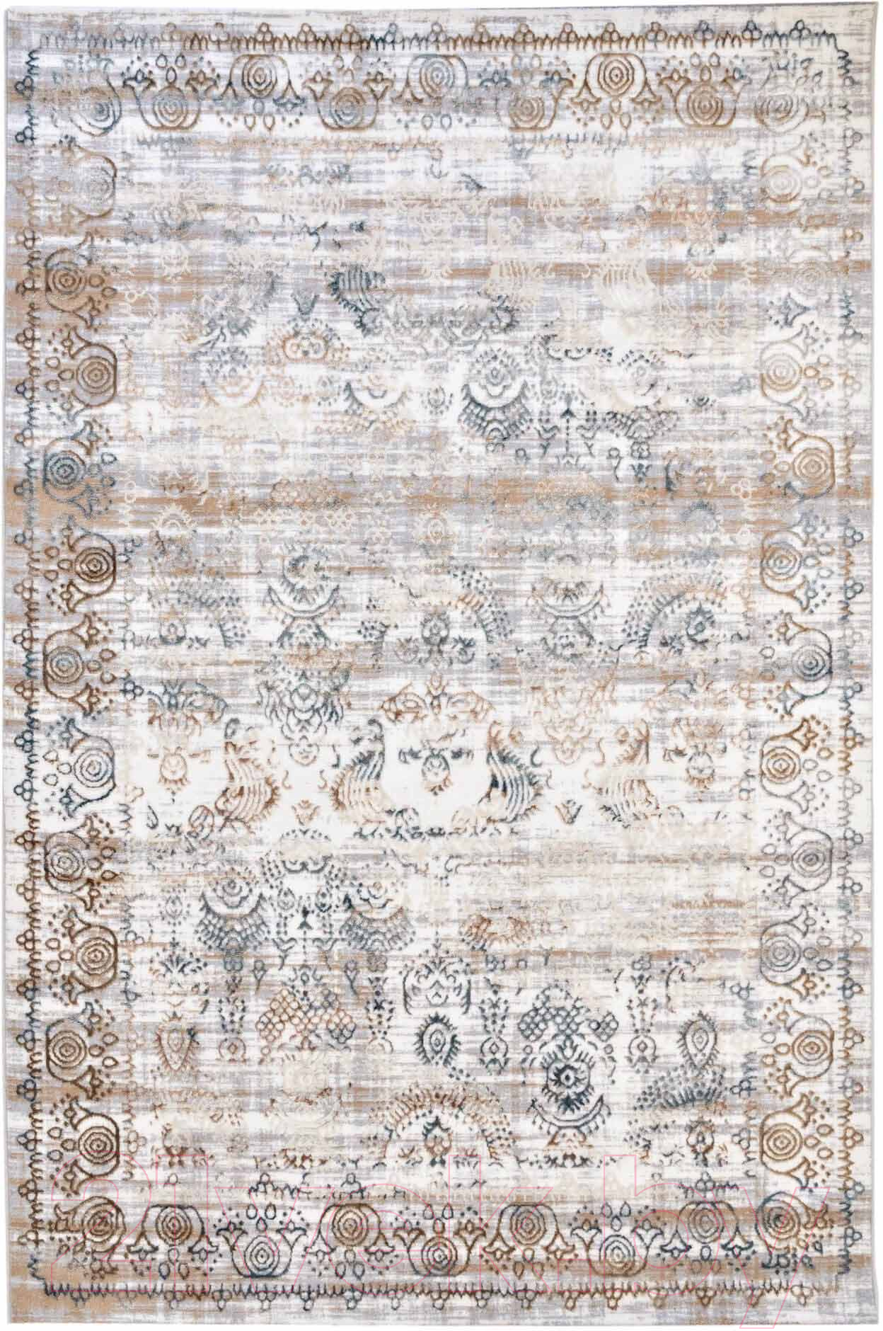 Коврик Radjab Carpet Бьянка Прямоугольник D008A / 7645RK-B (1.2x1.8, Cream Shirink/Blue Fdy)