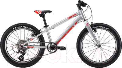 Детский велосипед STARK Geek 20 2024 (10, лакированный алюминий/красный)