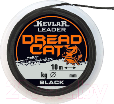 Поводок рыболовный Konger Dread Cat Black Кевлар на сома / 285011080 (10м)