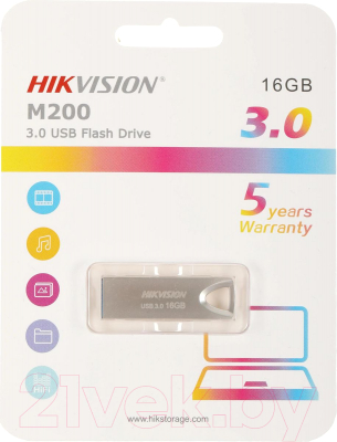 Usb flash накопитель Hikvision M200 USB3.0 16GB / HS-USB-M200/16G/U3 (серебристый)