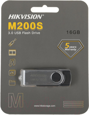Usb flash накопитель Hikvision M200 USB3.0 16GB / HS-USB-M200S/16G/U3 (серебристый/черный)