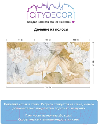 Фотообои листовые Citydecor Blossom 21 (300x150см)