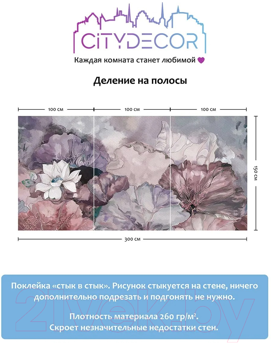 Фотообои листовые Citydecor Blossom 3