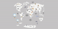 Фотообои листовые Citydecor Детская Карта мира 385 (300x150см) - 