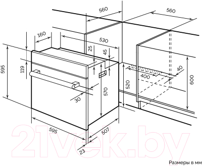 Электрический духовой шкаф Lex EDS 101 BBL