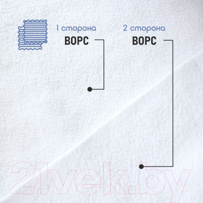 Ткань для творчества Sentex Флис двухсторонний 100x160 (белый)