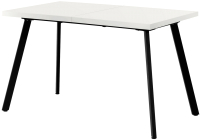 Обеденный стол Millwood Ванкувер 120-152x70x75 (белый/металл черный) - 