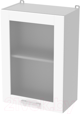 Шкаф навесной для кухни Интерлиния Компо ВШ50ст-720-1дв (белый платинум)