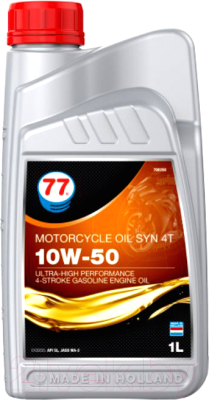 Моторное масло 77 Lubricants Motorcycle Oil Syn 4T 10W-50 / 708290 (1л)