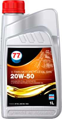 Моторное масло 77 Lubricants V-Twin Motorcycle Oil Syn 20W-50 / 708292 (1л)