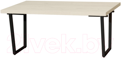 Обеденный стол Millwood Лофт Уэльс 180x80x75 (дуб белый Craft/металл черный)