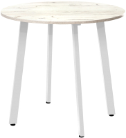 Обеденный стол Millwood Шанхай Л18 D90 (дуб белый Craft/металл белый) - 