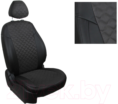 Комплект чехлов для сидений Seintex 98975 (черный, для Toyota Hilux VIII 2015–н.в.)
