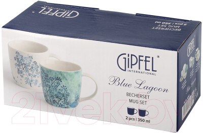 Набор кружек Gipfel Blue Lagoon 42247 (2шт, белый/бирюзовый)