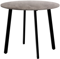Обеденный стол Millwood Шанхай Л18 D1000 (бетон/металл черный) - 