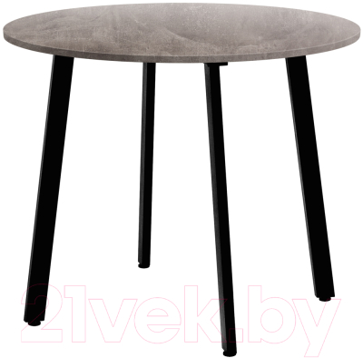 Обеденный стол Millwood Шанхай Л18 D1000 (бетон/металл черный)