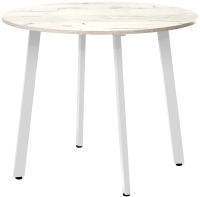 Обеденный стол Millwood Шанхай Л18 D1000 (дуб белый Craft/металл белый) - 