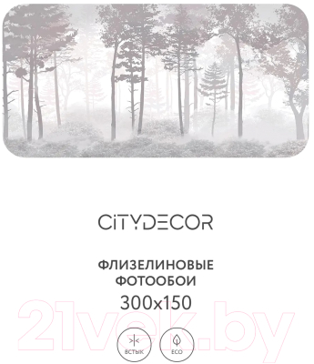 Фотообои листовые Citydecor Таинственный лес 15 (300x150см)