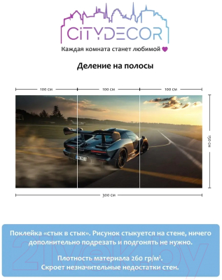 Фотообои листовые Citydecor Транспорт 8 (300x150см)