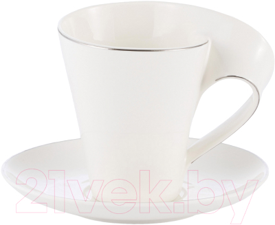 Кружка с блюдцем Gipfel Astoria 51889 (белый)