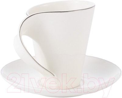 Кружка с блюдцем Gipfel Astoria 51889 (белый)