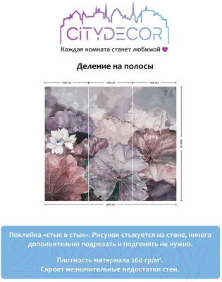 Фотообои листовые Citydecor Blossom 3 (300x260см)