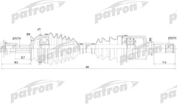 Приводной вал Patron PDS2819