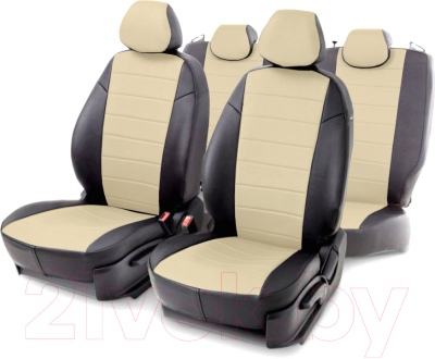 Комплект чехлов для сидений Seintex 98712 (черный/бежевый, для Subaru Forester III 2008–2012)