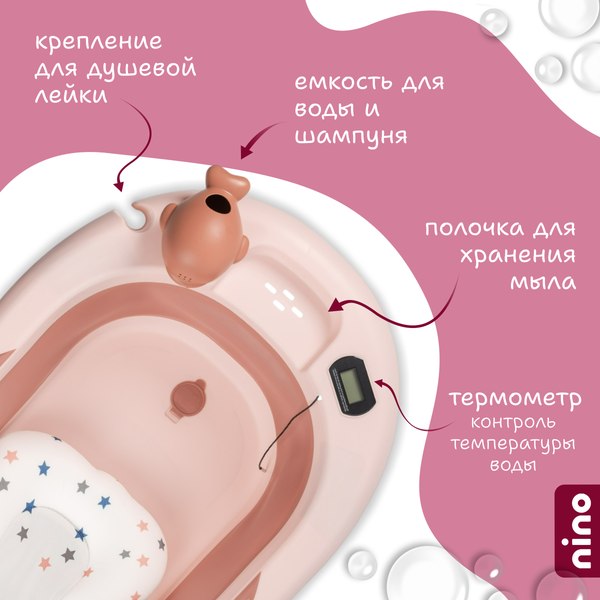 Ванночка детская NINO Dolphin BBT061 (оранжевый)